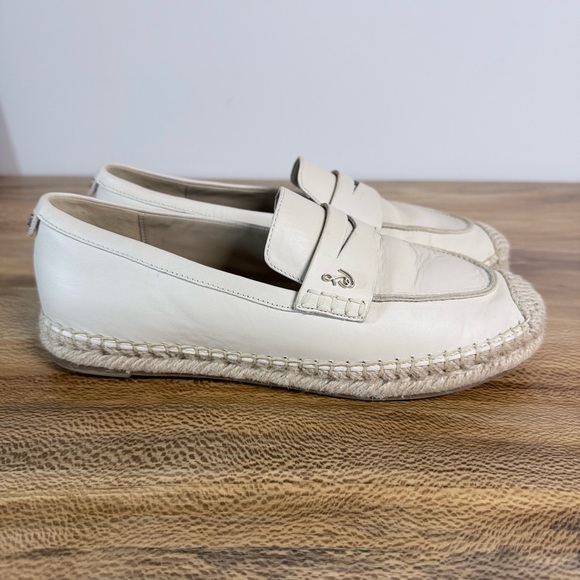 Sam Edelman Women's Kai Espadrille Loafer in Ivory Leather Size 8 - Picture 8 of 10